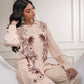 Juniper Viscose Linen Cream Maroon Embellished Shirt And Pant Co-Ord Set With Sequin & Bead Details - Swadesiicart
