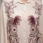 Juniper Viscose Linen Cream Maroon Embellished Shirt And Pant Co-Ord Set With Sequin & Bead Details - Swadesiicart