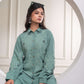 Juniper Sage Green Embellished Viscose Co-Ord Set With Bead Details - Swadesiicart