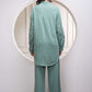 Juniper Sage Green Embellished Viscose Co-Ord Set With Bead Details - Swadesiicart