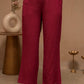 Juniper Rose Pink Embroidered Viscose Co-Ord Set With Thread Work Detailing - Swadesiicart