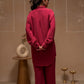 Juniper Rose Pink Embroidered Viscose Co-Ord Set With Thread Work Detailing - Swadesiicart