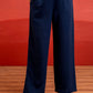 Juniper Viscose Linen Indigo Embroidered Shirt And Pant Co-Ord Set With Thread Work - Swadesiicart