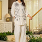 Juniper Off-White Embroidered Viscose-Linen Co-Ord Set With Bead & Thread Work - Swadesiicart