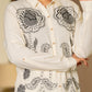 Juniper Off-White Embroidered Viscose-Linen Co-Ord Set With Bead & Thread Work - Swadesiicart