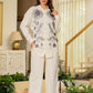 Juniper Off-White Embroidered Viscose-Linen Co-Ord Set With Bead & Thread Work - Swadesiicart