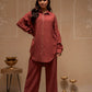 Juniper Brown Embellished Viscose-Linen Co-Ord Set With Sequin Detailing - Swadesiicart