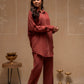 Juniper Brown Embellished Viscose-Linen Co-Ord Set With Sequin Detailing - Swadesiicart