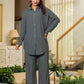 Juniper Grey Embellished Viscose-Linen Co-Ord Set With Sequin Detailing - Swadesiicart