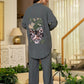 Juniper Grey Embellished Viscose-Linen Co-Ord Set With Sequin Detailing - Swadesiicart