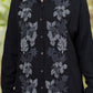 Juniper Viscose Linen Black Embroidered Shirt And Pant Co-Ord Set With Thread Work - Swadesiicart
