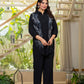 Juniper Black Embroidered Viscose Co-Ord Set With Beads & Sequin Highlights - Swadesiicart