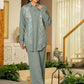 Juniper Sage Green Embroidered Viscose Co-Ord Set With Beads & Sequin Accents - Swadesiicart