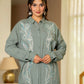 Juniper Sage Green Embroidered Viscose Co-Ord Set With Beads & Sequin Accents - Swadesiicart