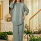 Juniper Sage Green Embroidered Viscose Co-Ord Set With Beads & Sequin Accents - Swadesiicart