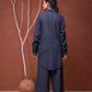 Juniper Viscose Linen Teal Embroidered Top And Pant Co-Ord Set With Thread Work - Swadesiicart
