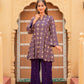 Juniper Purple Gold Geometric Printed Kurta With Pants - Swadesiicart