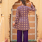 Juniper Purple Gold Geometric Printed Kurta With Pants - Swadesiicart