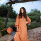 Juniper Mustard Embroidered A-Line Kurta With Mirror & Thread Work - Swadesiicart