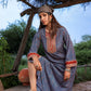 Juniper Teal Ethnic Motif Embroidered A-Line Kurta With Zari & Mirror Work - Swadesiicart