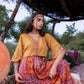 Juniper Mustard Floral Embroidered Co-Ord Set With Mirror & Thread Work - Swadesiicart