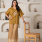 Juniper Mustard Viscose Solid A-Line Tunic With Pants Co-Ord Set With Zari & Sequence Work - Swadesiicart
