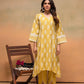 Juniper Viscose Yellow Embroidered Kurta Pant Co-Ordset With Thread Work & Lace - Swadesiicart