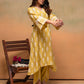 Juniper Viscose Yellow Embroidered Kurta Pant Co-Ordset With Thread Work & Lace - Swadesiicart