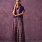 Juniper Purple Viscose Solid Top With Skirt Co-Ord Set With Mirror & Sequence Work - Swadesiicart