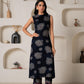 Juniper Women'S Navy Floral Printed Kurta With Pant Set - Swadesiicart