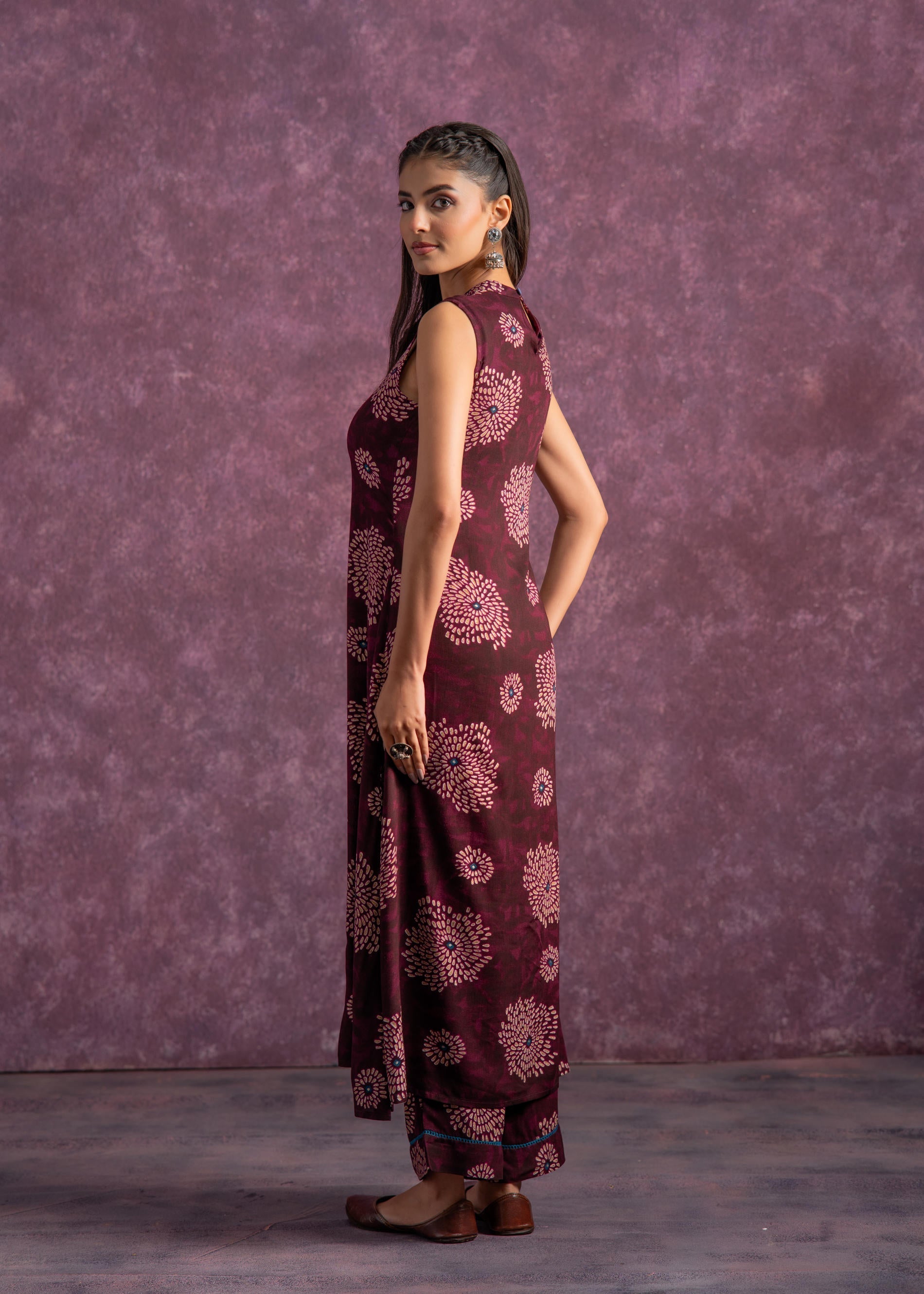 Juniper Women'S Purple Floral Printed Kurta With Pant Set - Swadesiicart