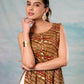 Juniper Women'S Brown Ethnic Motif Printed Sleeveless Kurta - Swadesiicart