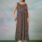 Juniper Women'S Navy Ethnic Motif Printed Sleeveless Kurta - Swadesiicart