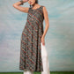 Juniper Women'S Navy Ethnic Motif Printed Sleeveless Kurta - Swadesiicart