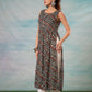 Juniper Women'S Navy Ethnic Motif Printed Sleeveless Kurta - Swadesiicart