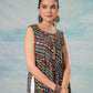 Juniper Women'S Navy Ethnic Motif Printed Sleeveless Kurta - Swadesiicart