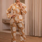 Juniper Women'S Brown Floral Printed Co-Ord Set With Button Details - Swadesiicart