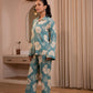 Juniper Women'S Mint Floral Printed Co-Ord Set With Button Details - Swadesiicart