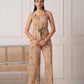 Juniper Multi Printed Abstract Viscose Jumpsuit With Belt - Swadesiicart
