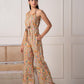Juniper Multi Printed Abstract Viscose Jumpsuit With Belt - Swadesiicart