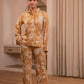 Juniper Mustard Floral Printed Co-Ord Set With Button Details - Swadesiicart