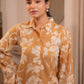 Juniper Mustard Floral Printed Co-Ord Set With Button Details - Swadesiicart