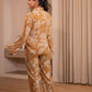 Juniper Mustard Floral Printed Co-Ord Set With Button Details - Swadesiicart