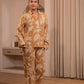 Juniper Mustard Floral Printed Co-Ord Set With Button Details - Swadesiicart