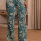 Juniper Teal Floral Printed Co-Ord Set With Button Details - Swadesiicart