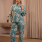 Juniper Teal Floral Printed Co-Ord Set With Button Details - Swadesiicart