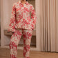Juniper Dusty Pink Floral Printed Co-Ord Set With Button Details - Swadesiicart