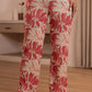 Juniper Dusty Pink Floral Printed Co-Ord Set With Button Details - Swadesiicart