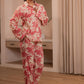 Juniper Dusty Pink Floral Printed Co-Ord Set With Button Details - Swadesiicart