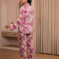 Juniper Purple Floral Printed Co-Ord Set With Button Details - Swadesiicart